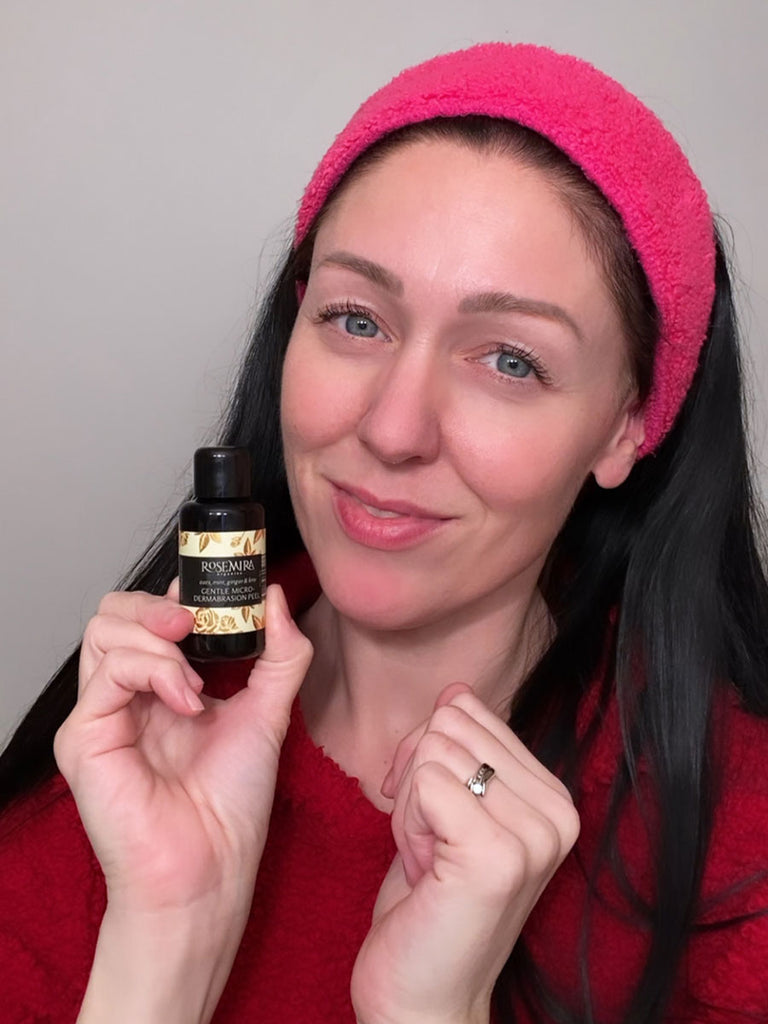 How to apply Rosemira Oats Mint Ginger Lime microdermabrasion peel